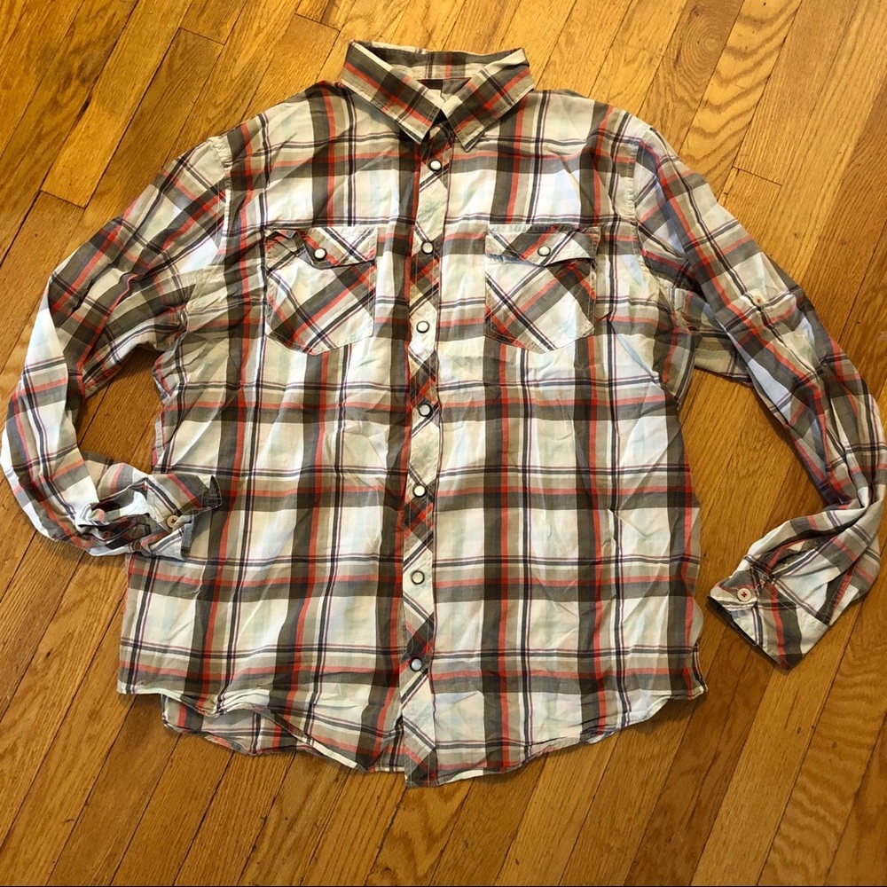 Mossimo Western Plaid Snap-Up Shirt